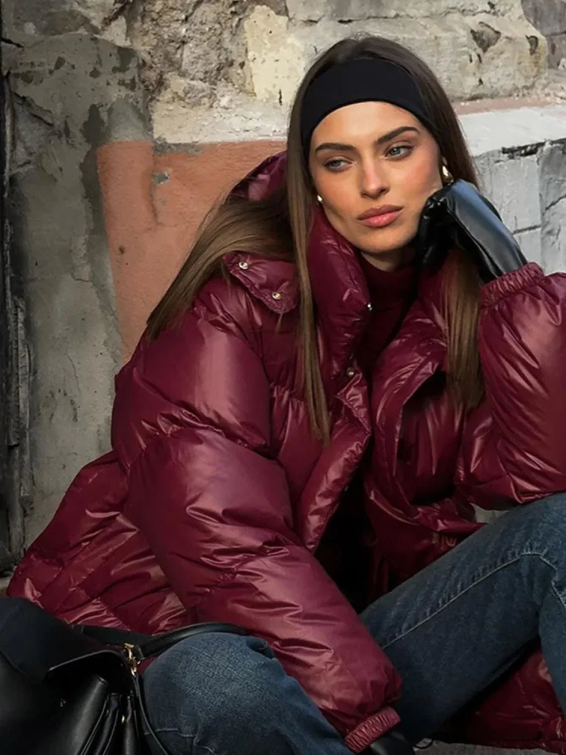 SOERA Eliza Hooded Padded Parka Coat - Jackets - cE1762345864131461728 Burgundy L