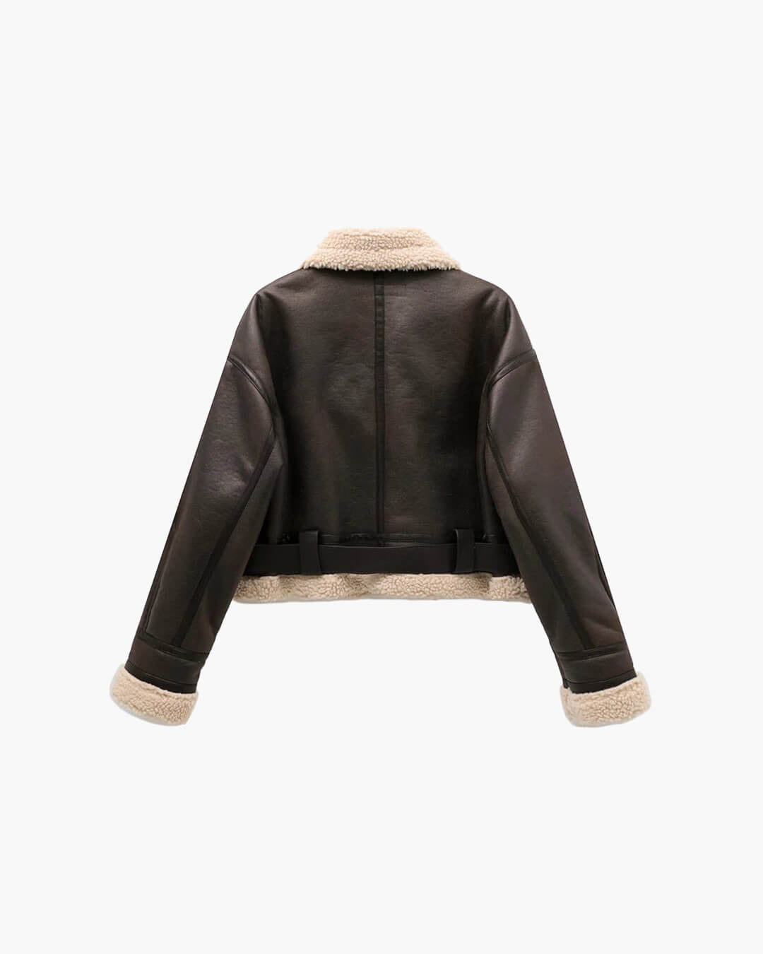 SOERA Elora Faux Leather Jacket - Jackets - 3256806656237115-;PI1765388021629167214 Brown XS