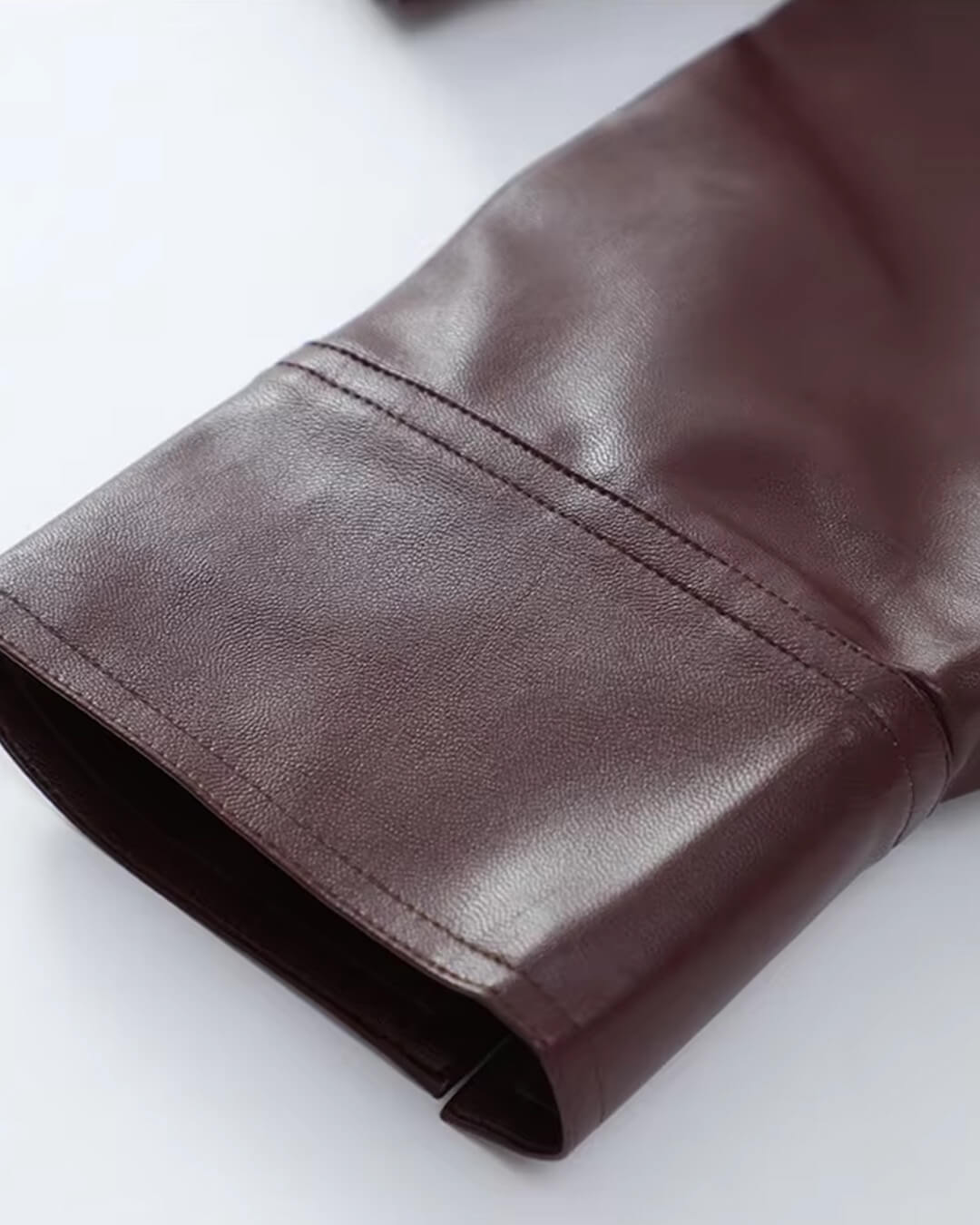 SOERA Fiona Faux Leather Lapel Jacket - Jackets - SOERA-887299-WIN-S-53667 Wine Red S