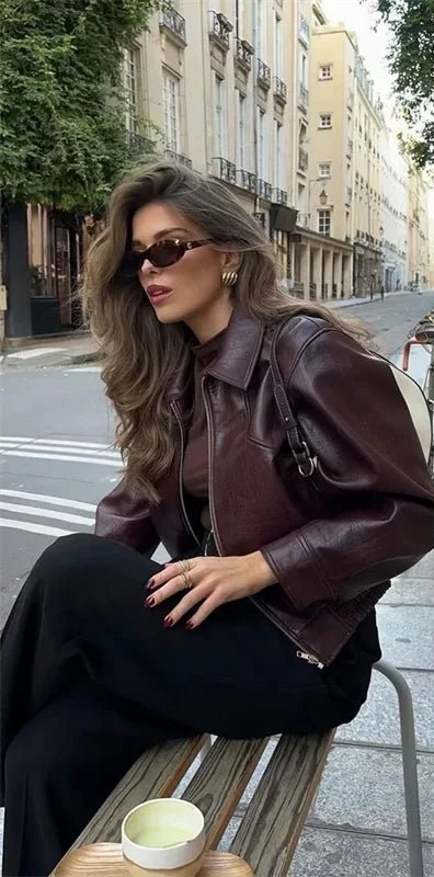 SOERA Harper Faux Leather Bomber Jacket - Jackets - uX1774532669740066881 M