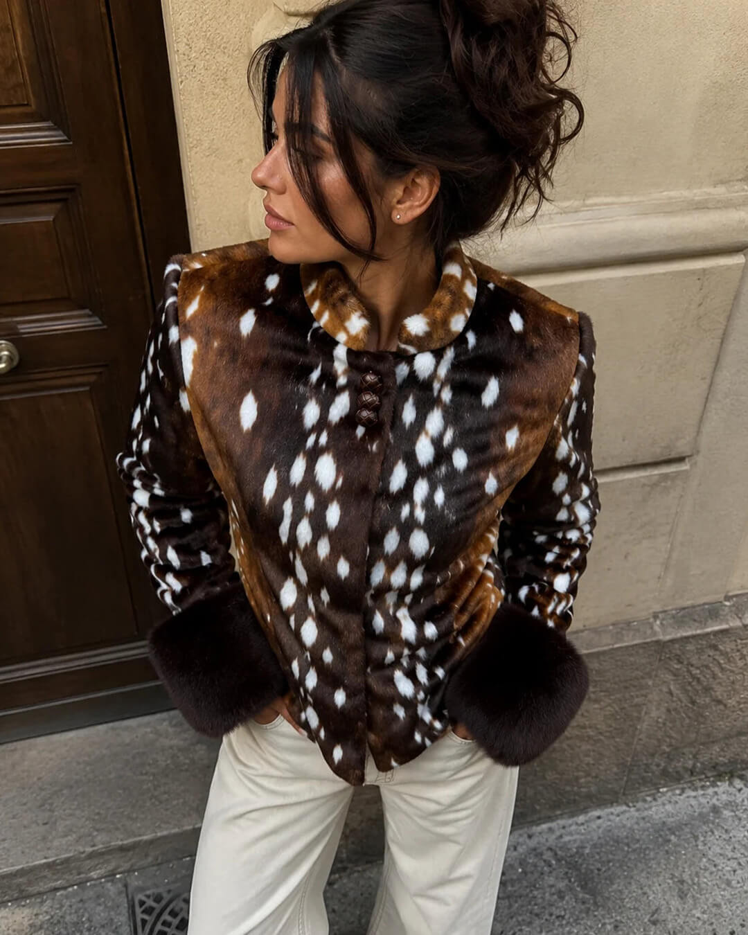 SOERA Julia Stand Collar Faux Fur Bambi Jacket - Jackets - SOERA-492931-PIC-M-16899 M