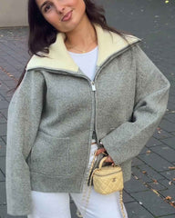 Katie Contrast Trim Full Zip Jacket