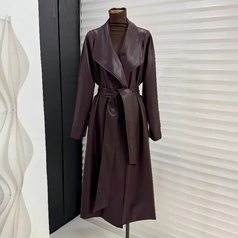 SOERA Shiela Faux Leather Maxi Trench Coat - Jackets - 3256809614700838-;DL1764703454011047148 Black S