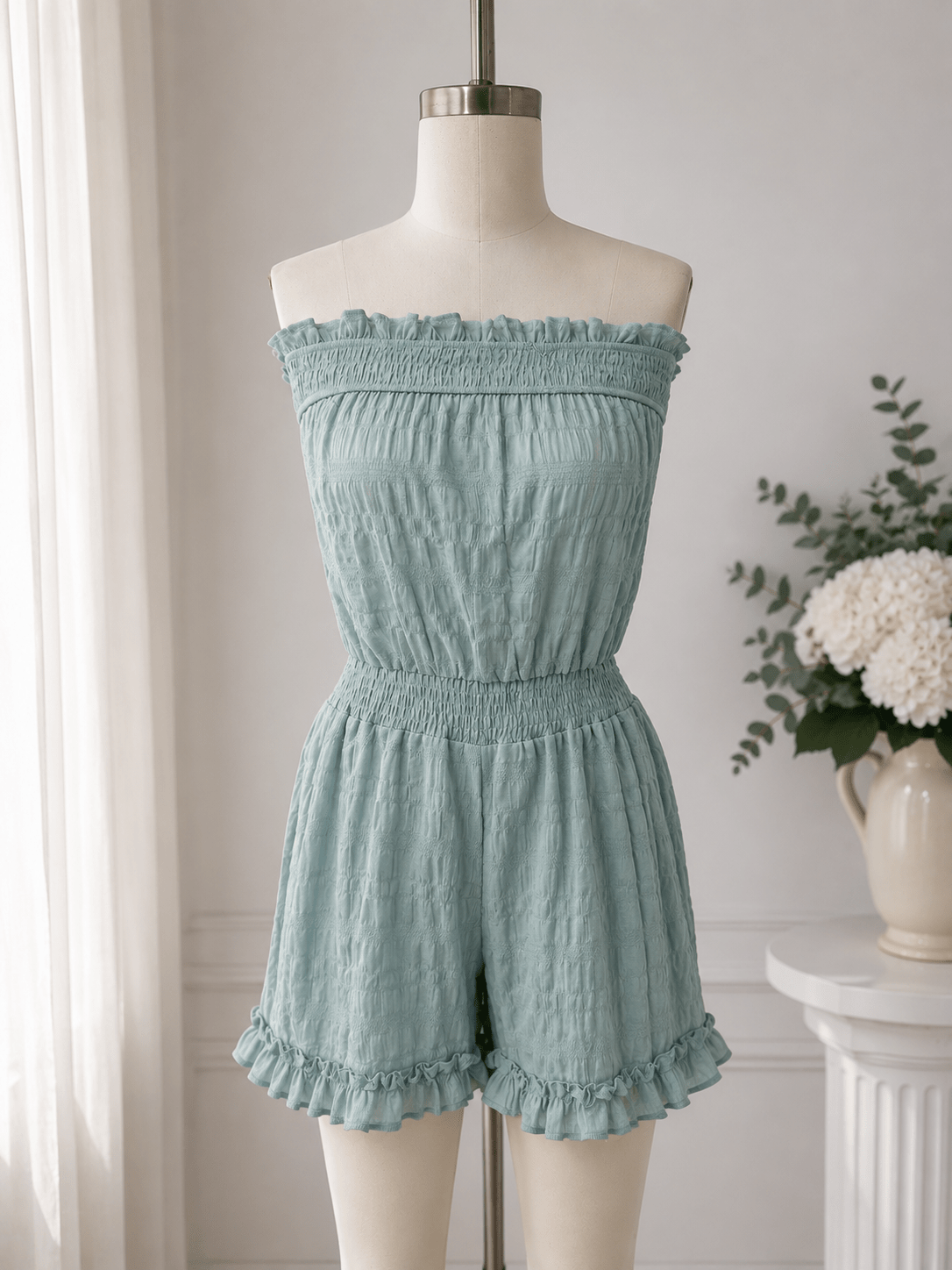 SOERA Beatrice Belted Tube Top Jumpsuit - Jumpsuits & Rompers - SOERA-092867-LIG-M-61347 Light Blue M