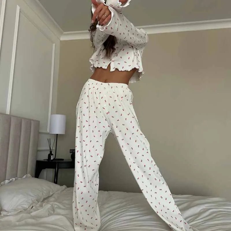SOERA Aiza Long Sleeve Floral Pajama Set - Matching Sets - 1005010463347751-;Lq1770619319009109664 1XL