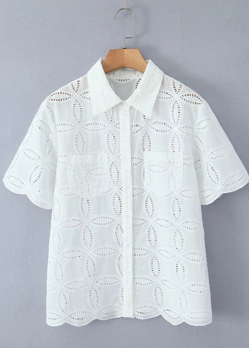 SOERA Beatrice Embroidered Cotton Shirt and Skirt Set - Matching Sets -  S