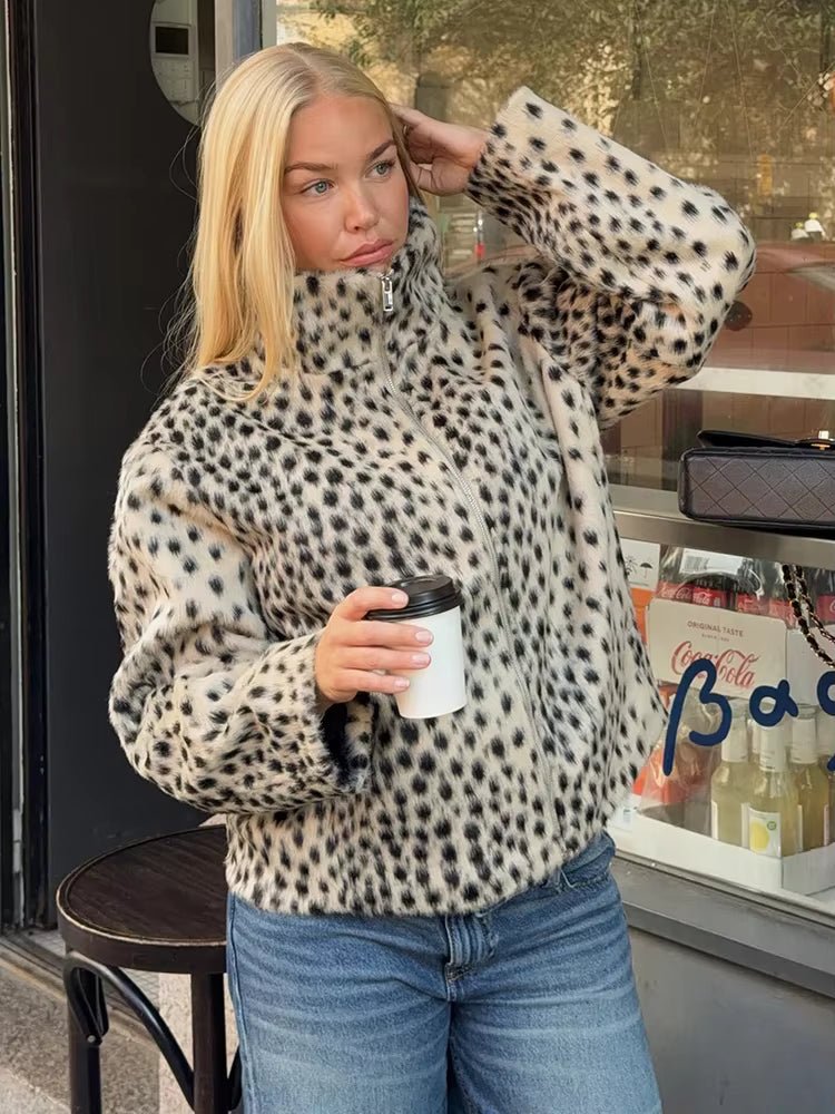 SOERA Denise Leopard Faux Fur Jacket & Mini Skirt Set - Matching Sets -  Jacket S