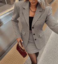 Emma geruit blazer- en shortsset