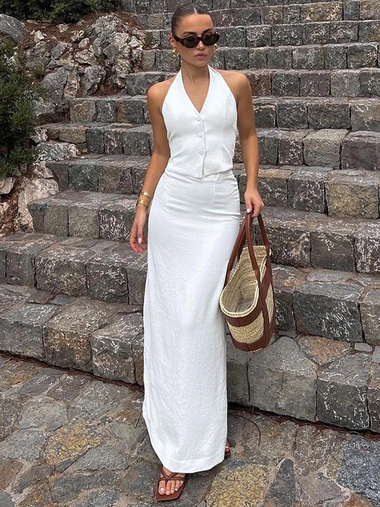 SOERA Lianna Halter Maxi Skirt Set - Matching Sets - 1005008735113023-;ei1771839650675889892 L