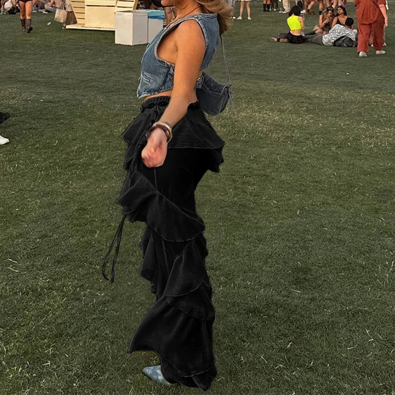 SOERA Fiona Lotus Edge Cargo Pants - Pants - SOERA-689923-02B-S-39043 Black S
