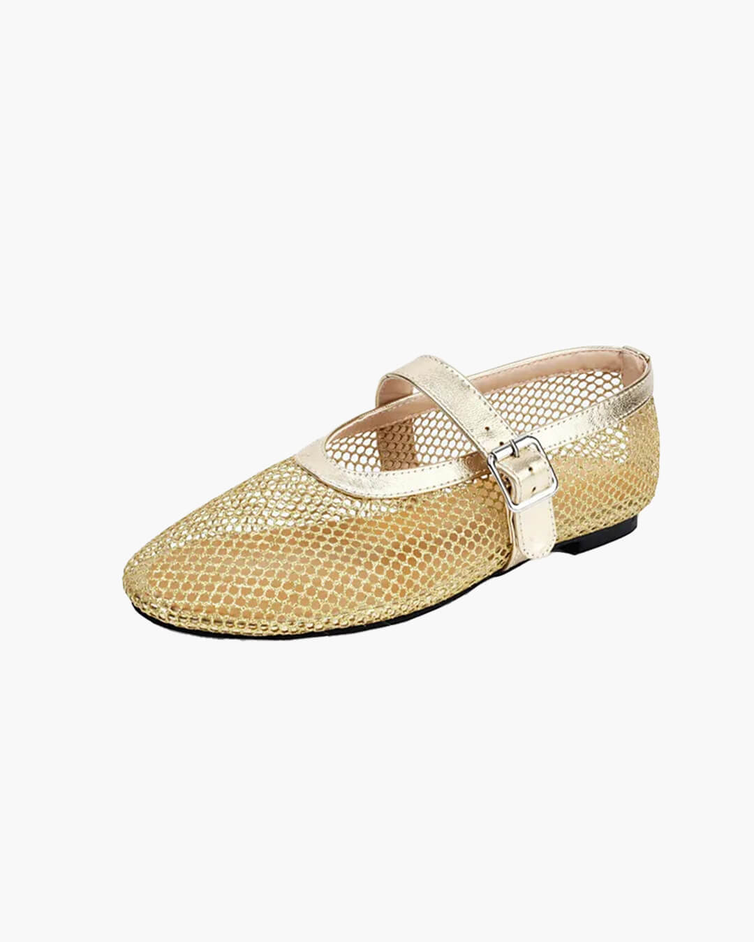 SOERA Bianca Buckled Mesh Ballet Flats - Shoes -  Beige 35