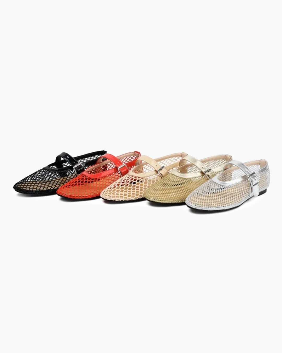 SOERA Bianca Buckled Mesh Ballet Flats - Shoes -  Black 36