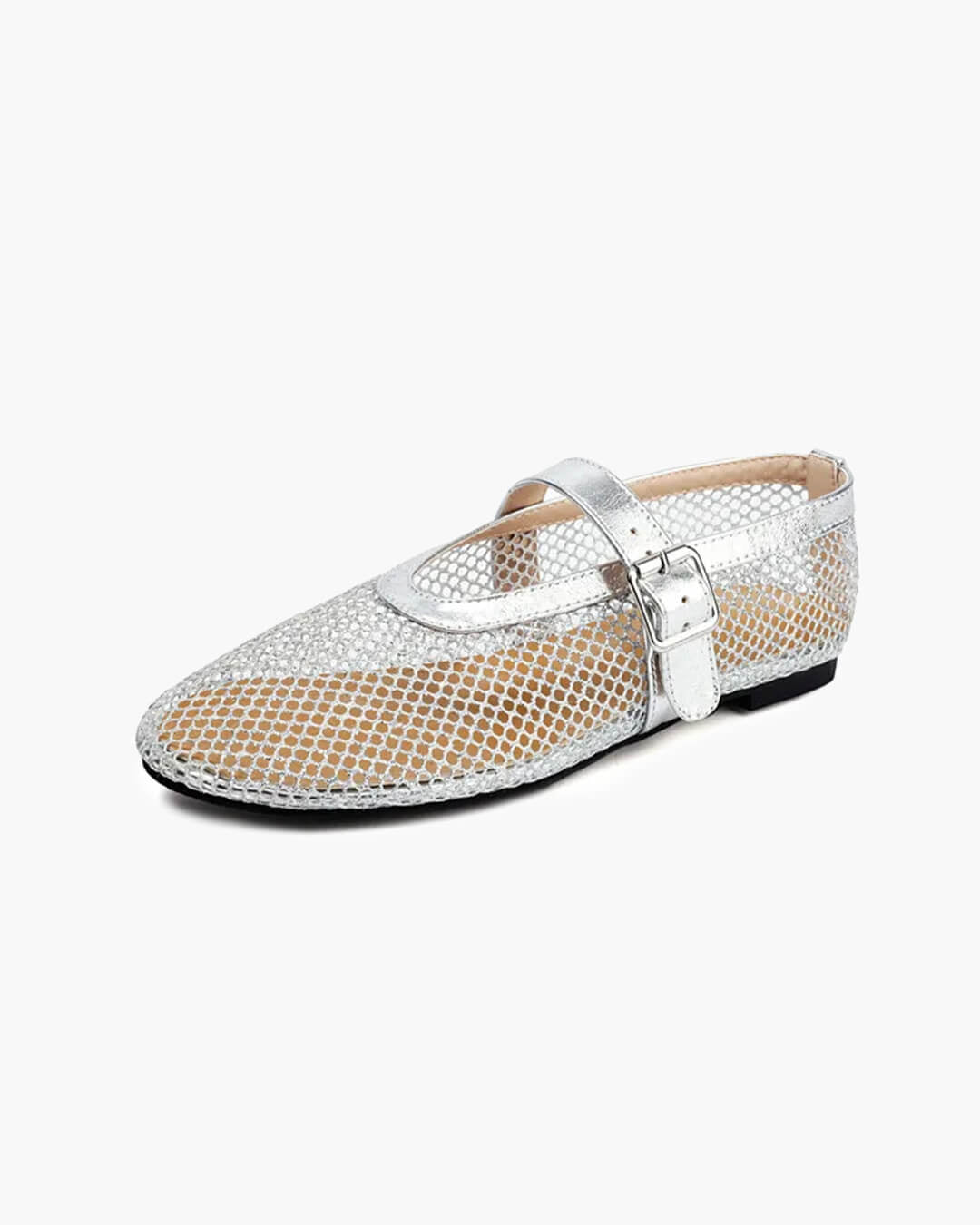 SOERA Bianca Buckled Mesh Ballet Flats - Shoes -  Gold 36