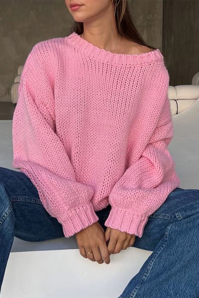 SOERA Amanda Cream Crew Neck Layering Sweater - Sweater - SOERA-319619-S-PINK-16931 Pink S