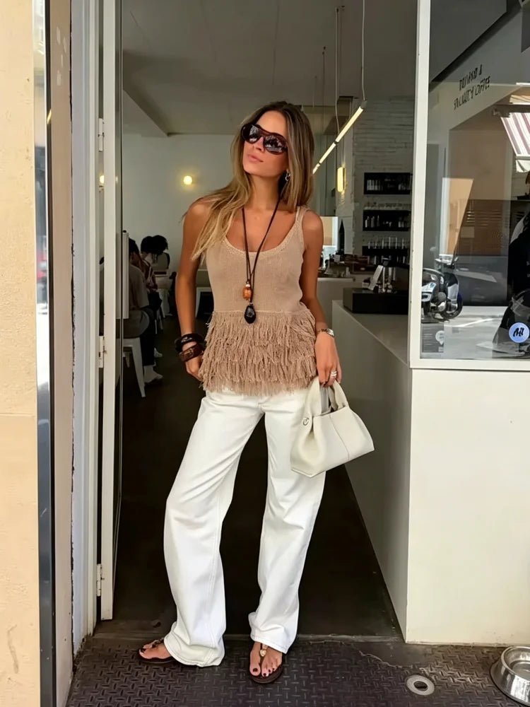 SOERA Mia Tassel Knit Tank Top - Tank Tops - SOERA-634435-L-OS-81251 L