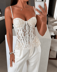 Aneyla Blonde Gjennomsiktig Bustier Cami-topp