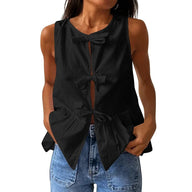 Bianca sløyfe peplum tanktopp