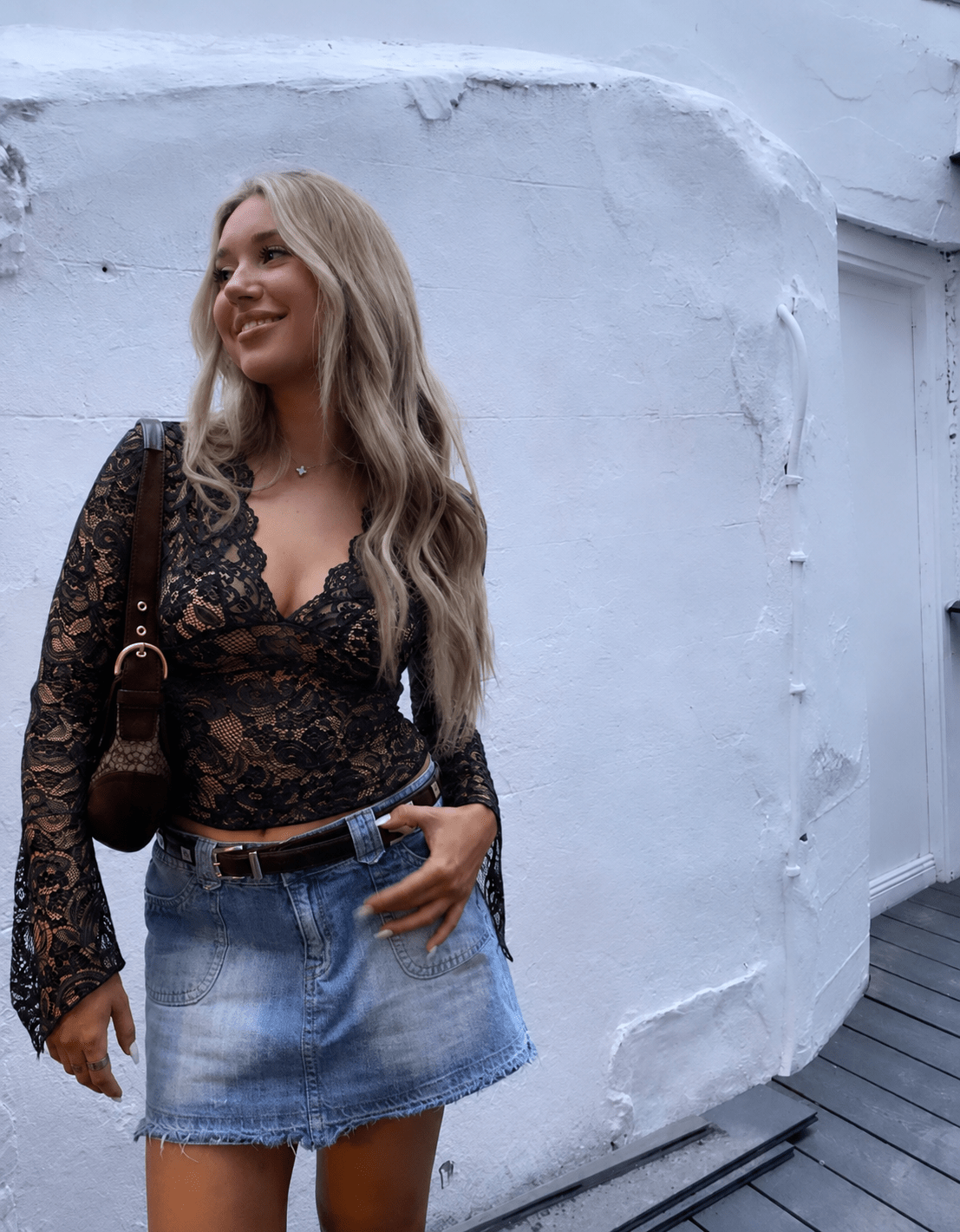 Sophia V-hals blonde-topp