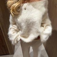 Meryl off-shoulder mohairgenser