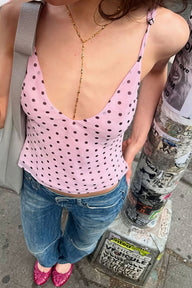 Tatum Prikkete V-hals Cami-topp